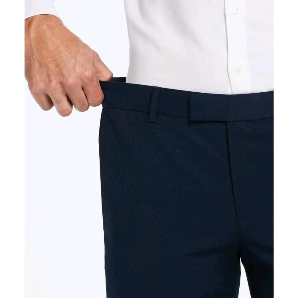 NWT Savane Dress Pants Black Straight Fit Tapered Fit No Iron 36X32
